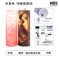 Douyin Net red stationery box iron double-layer large capacity old cylindrical quicksand code lock multifunctional pencil box