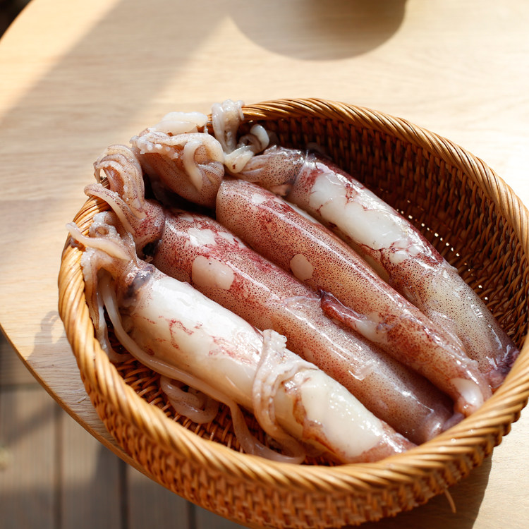 Zhoushan fresh local squid black pen tube squid squid sea hare pen tube fish Small squid black squid