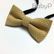 BabyP custom boy child collar tie yellow small dot dot pure cotton boy baby boy baby collar knot