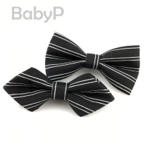 Pure Handmade Child Collar College Wind 100 Hitch Black White Striped Collar Boy Baby Baby Collar