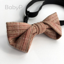 BabyP high-end custom-made child collar retro streaks boy baby small collar pure cotton cloth baby collar