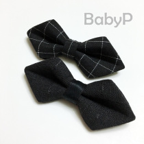  Pointed black bow tie Boys baby children bow tie Childrens year-old 100 days baby black plaid bow tie