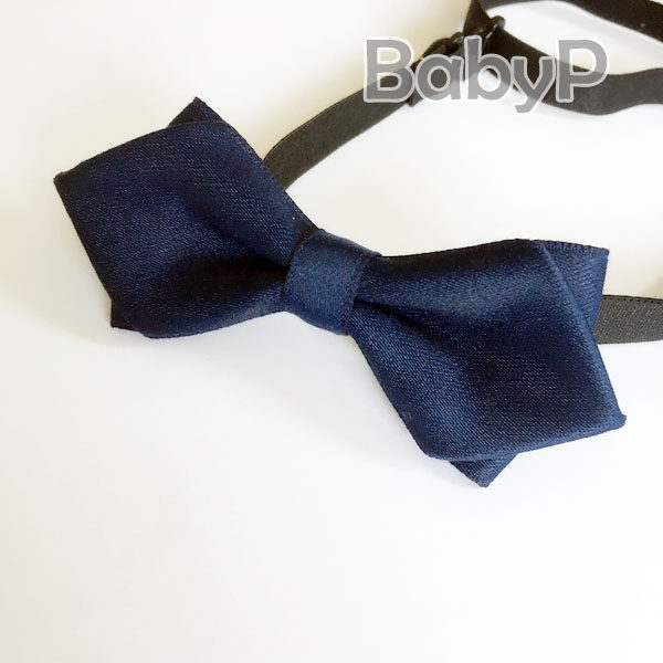 BabyP handmade 1-5 year old child bow tie navy blue pointed boy baby bow tie