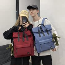 Junior High School schoolbag female male Korean version of Harajuku high school light backpack large capacity campus wild backpack travel bag