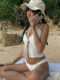 Korean Niche High-End White Pure and Innocent Girl Two-Piece Bikini Sexy Small Bust Beach Vacation Hot Spring Swimsuit