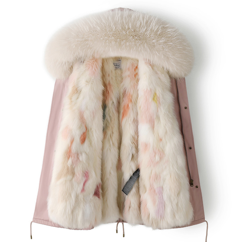 2026 Winter New Colorful Fox Fur Lined Fur Coat Women's Parka Coat Mid-Length Detachable 2026 Winter New Colorful Fox Fur Lined Fur Coat Women's Parka Coat Mid-Length Detachable