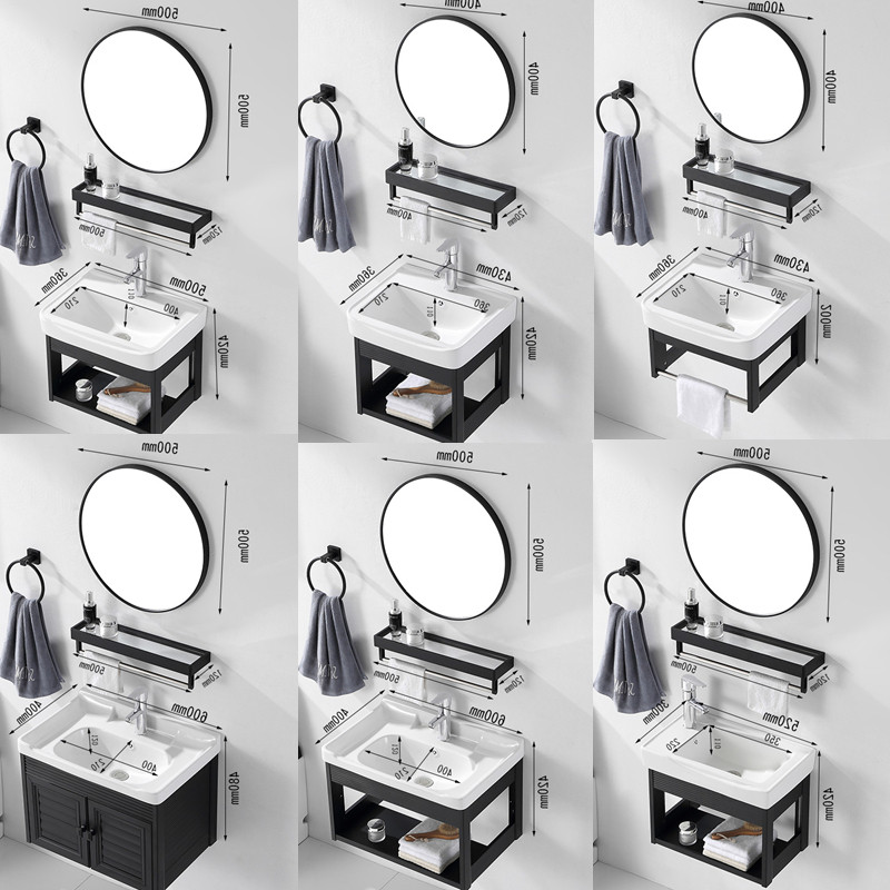 Bathroom Handwashing basin cabinet Composition Small family Type Nordic minimalist Makeup Room Washbasin Wash Terrace Basin hanging wall-shaped face basin