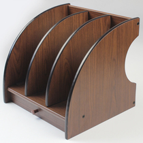 Huixing triple wooden file storage rack Office desktop drawer storage rack Data finishing storage column book stand