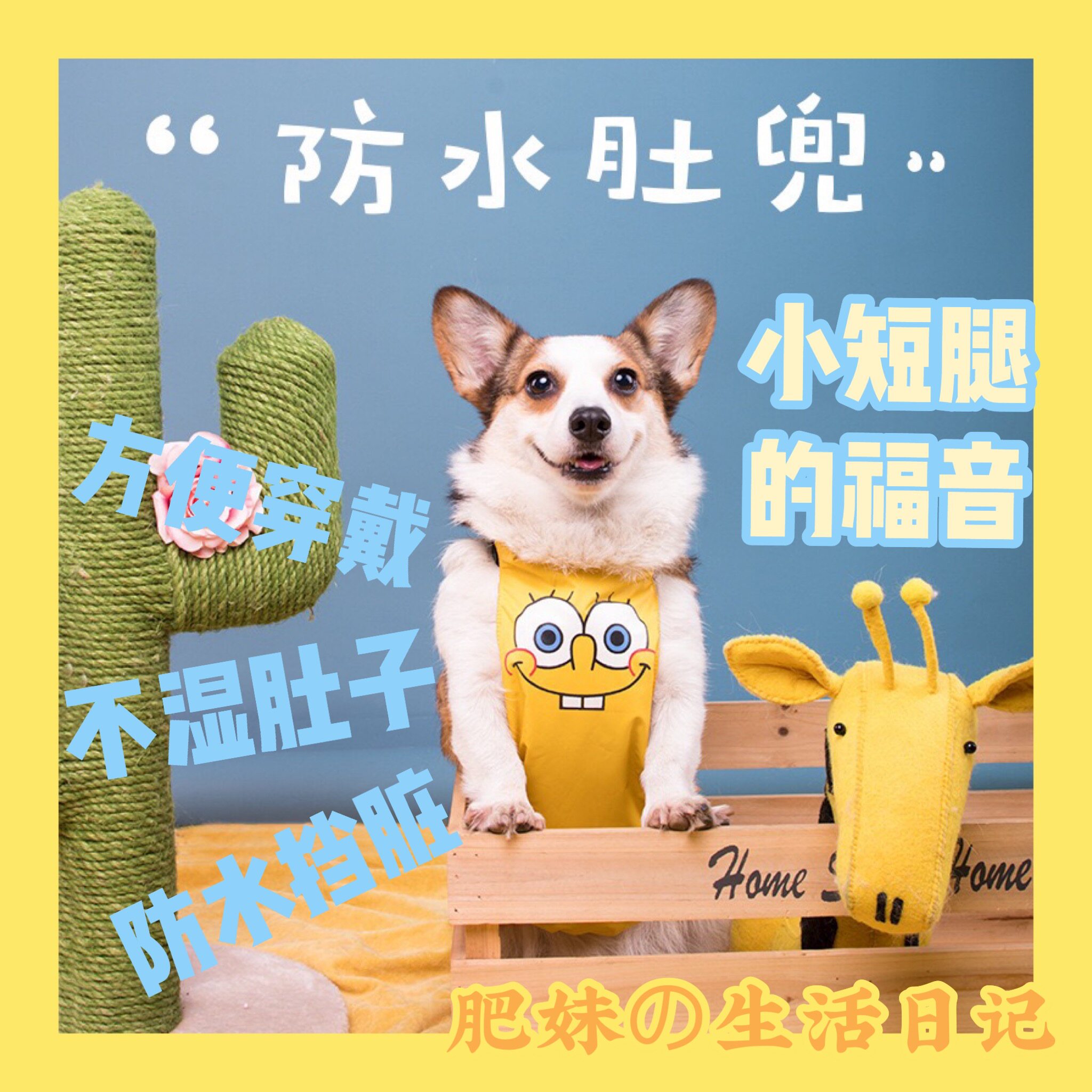 Pet dog Corgi apron waterproof raincoat spring and summer thin section dustproof and dirty Teddy anti-cold belly protection clothes