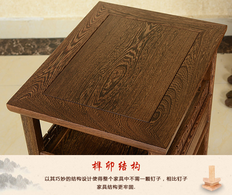 Wenge đồ gỗ nội thất sofa phòng khách bàn cà phê bàn ​​cà phê nhỏ nhỏ gọn nhỏ Trung Quốc Chiết khấu bảng gỗ gụ cà phê - Bàn trà bàn trà vuông