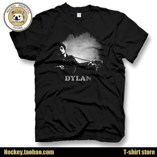 Bob Dylan Singer Guitar Logo Guitar Print Pure Cotton Long-Sleeved Short-Sleeved T-Shirt for Men and Women