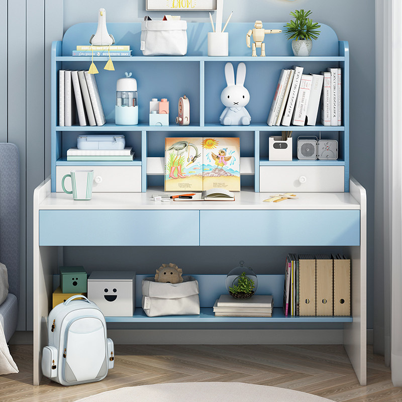 Children Desk Bookshelves Integrated Table Students With Bookcase Desk Girl Bedroom Desk Can Liftable Learning Table