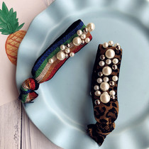 Special clearance Korean girls color pearl straps ladies hair accessories rainbow hair ring BAO WEN hair ring