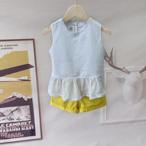 Gigi magic house foreign trade girls spring new two-piece girl foreign chiffon sleeveless suit