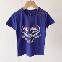 Gigi Magic House Foreign Trade Summer Girls Short Sleeve Willow Buckle Skull T-Shirt 6-12 Years Old