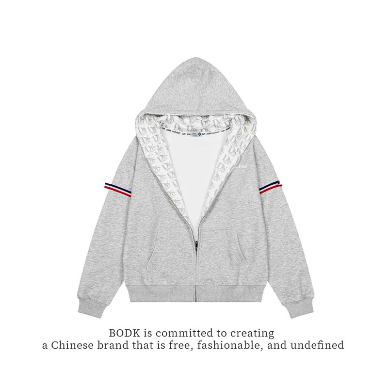 Bodk American High Street Style Color-Block Letter Patchwork Hooded Zip-Up Sweatshirt Loose Casual Unisex Autumn and Winter Jacket Bodk American High Street Style Color-Block Letter Patchwork Hooded Zip-Up Sweatshirt Loose Casual Unisex Autumn and Winter Jacket