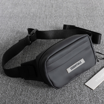 Tide Card PU Leather Individuality Fanny Pack Men Casual Chest Bag FOG Fashion South Korea Trend Mobile Phone Skew Satchel Single Shoulder Bag
