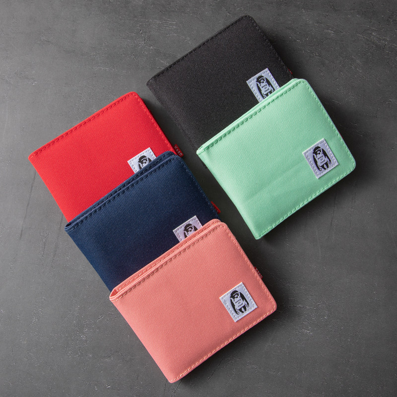 Japan and South Korea simple canvas men's and women's wallet tide brand tooling wind leisure multi-card slot ultra-thin card bag fashion short wallet