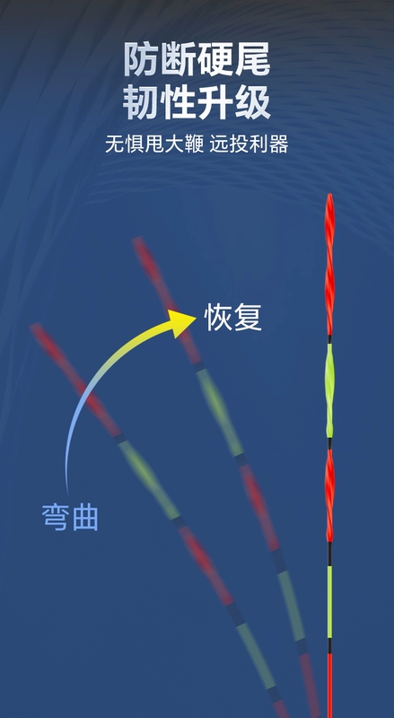 Phao phát sáng đuôi cứng dạng xoắn ốc Xiaofengxian cá chép bạc điện tử đổi màu và cá chép đầu to phao đúc đường dài dày hơn bắt mắt phao câu lục đầu cần phao câu cá rô đồng