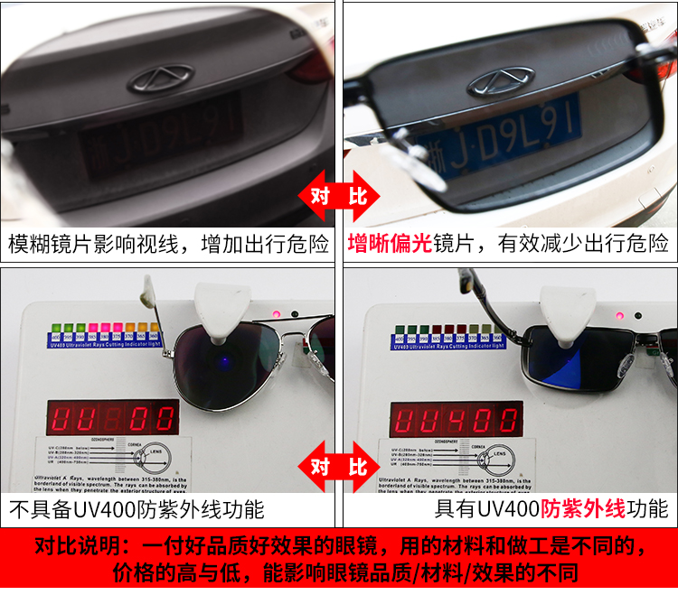 Kính râm nam vuông kính lái xe gương phân cực lái kính râm lái xe thủy triều gương mắt bảo vệ UV gọng kính cận nam đẹp