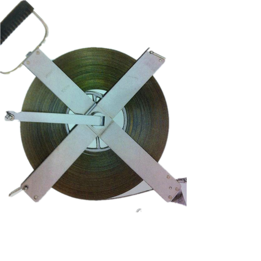 Custom-made 150 meters, 200 meters, 300 meters, 500 meters, 800 meters, 1000 meters, ultra-long ground-inserted steel frame ruler, hand-cranked steel tape measure