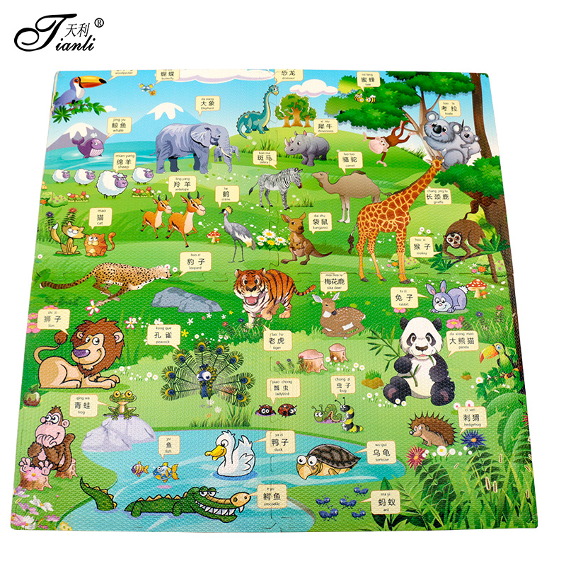 Cartoon 60X60 bọt lớn câu đố câu đố Thảm khâu bò thảm sàn bé con mat dày - Thảm sàn tấm nhựa trải sàn