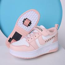 Good-looking Heelys shoes for girls and boys double-wheel adult roller skates single-wheel retractable youth roller skates