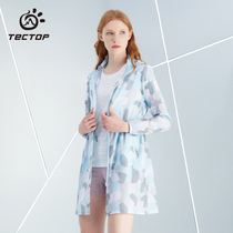 The long-term female loose spring and summer UV-proof sweater thin and breathable printed travel skin windbreaker