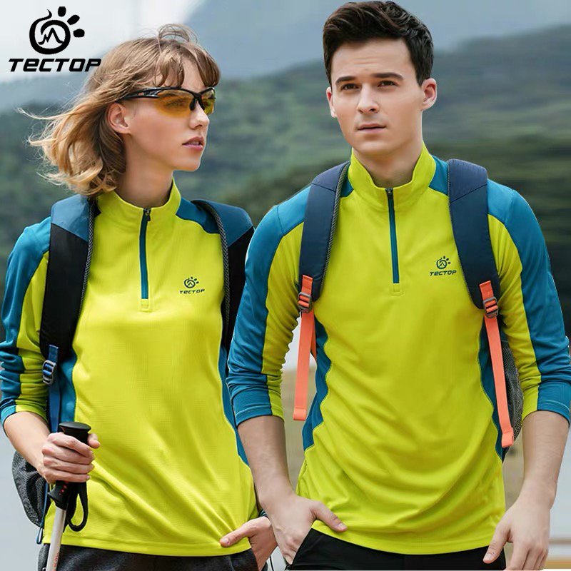 Explore Spring and Summer Outdoor Spring Dry T-shirt Long sleeve men and women on foot leading dry dress breathable sweat running clothes