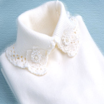 Turtleneck sweater lace lace autumn and winter womens base sweater pullover sweet flower womens stretch tight top