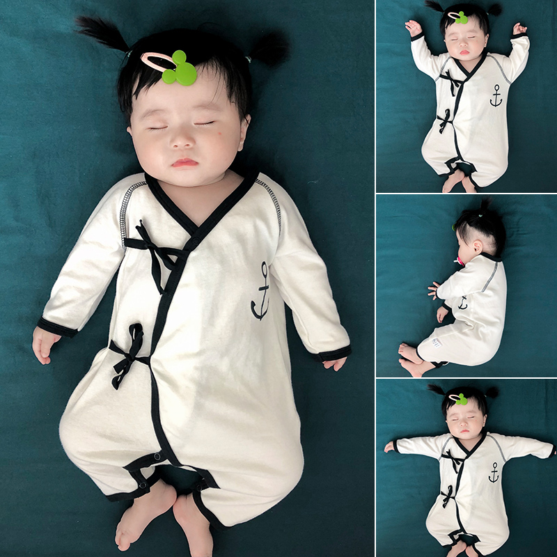 Belle Le Newborn monk clothes Newborn baby one-piece clothes Baby summer clothes Spring and autumn suits Full moon just born