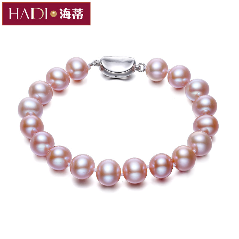 Heidi Jewellery jewels 8-9mm Pink purple near round intense light Freshwater Pearl hand Alchemy gift