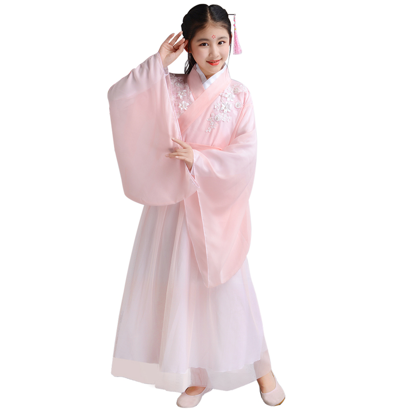 Cô gái mùa hè váy Yang Zijin cho cổ chiếc váy cô gái trang phục siêu cổ tích công chúa Han váy trẻ em cùng fairy dress kiểu Trung Hoa.