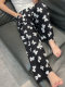 Summer women's thin pajamas, cotton silk pants, cotton silk trousers, single pants, casual pants, home pants, artificial cotton beach pants, plus size