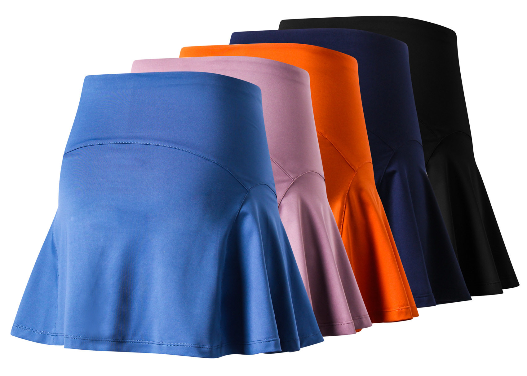 Lady high waist sports skirt yoga fitness tennis skirt lined with walking walking speed dry skirt blue orange