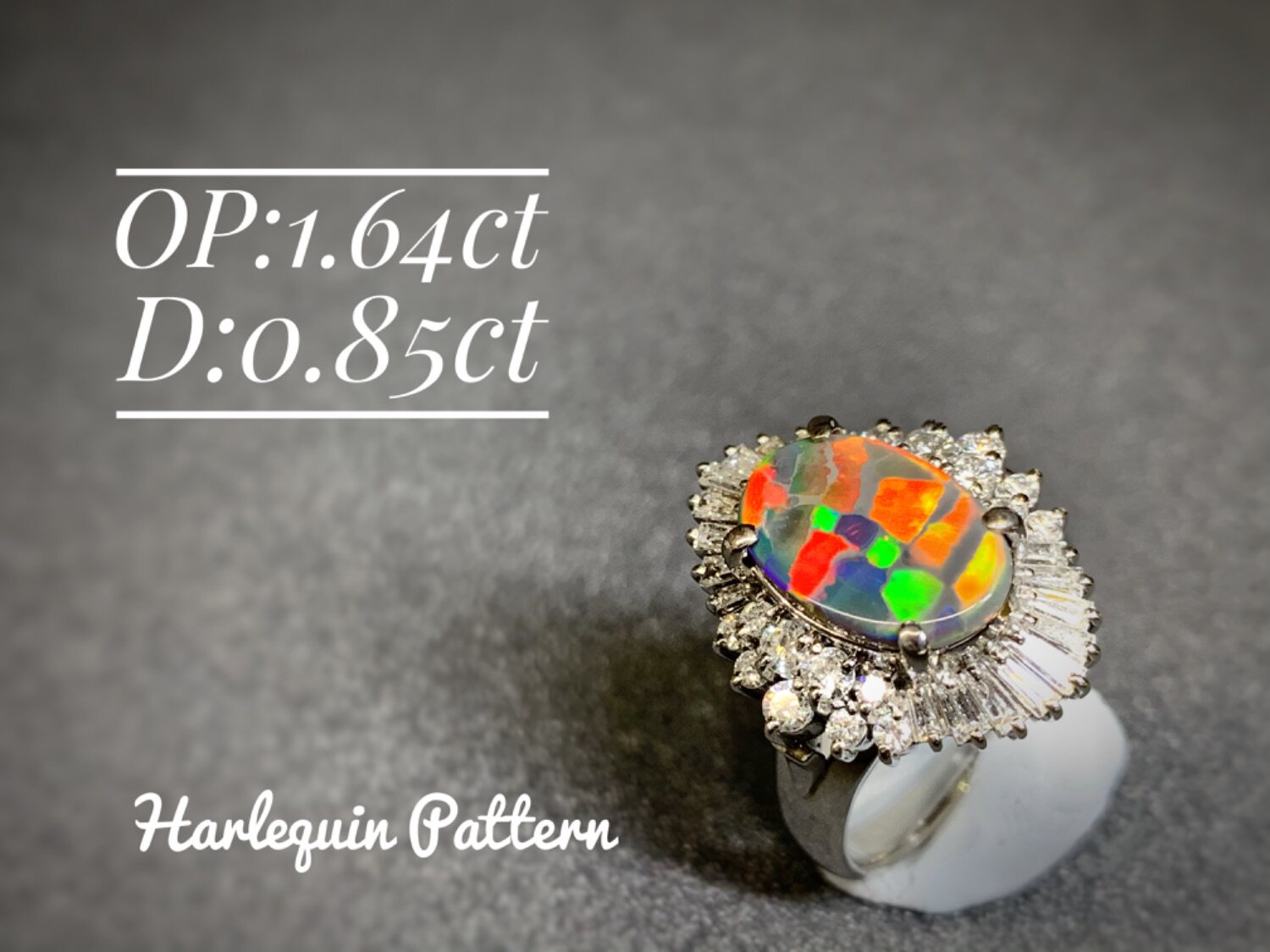 Sold Opal Island Textbook Grade Rare Harlequin Clown Color Plaid Color Black Opal Ring