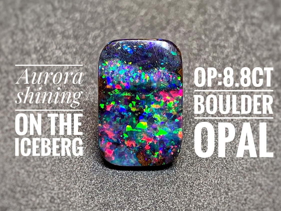 Opal Island Australia Collection Colorful Iron Opal Bare Stone Aurora Iceberg