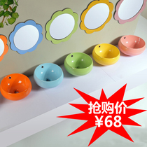 Kindergarten childrens ceramic color wash basin Childrens small size wash basin Cartoon early education sink table slot