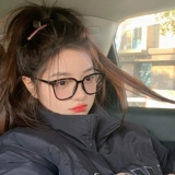 Черные рамки миопические очки женская защита синий свет может соответствовать цифровой красоте, большому лицо, большая рама, рамка глаза, плоский свет.