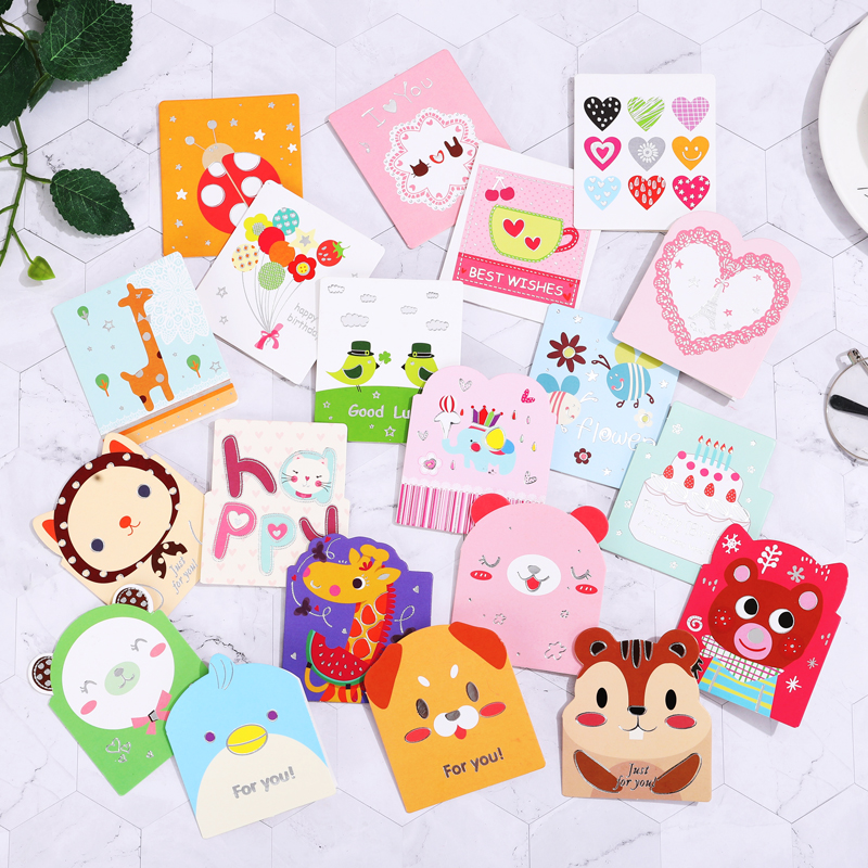 Minima small card Korean creative cartoon diy upscale invitation message card thanks to the holiday birthday blessings greeting cards