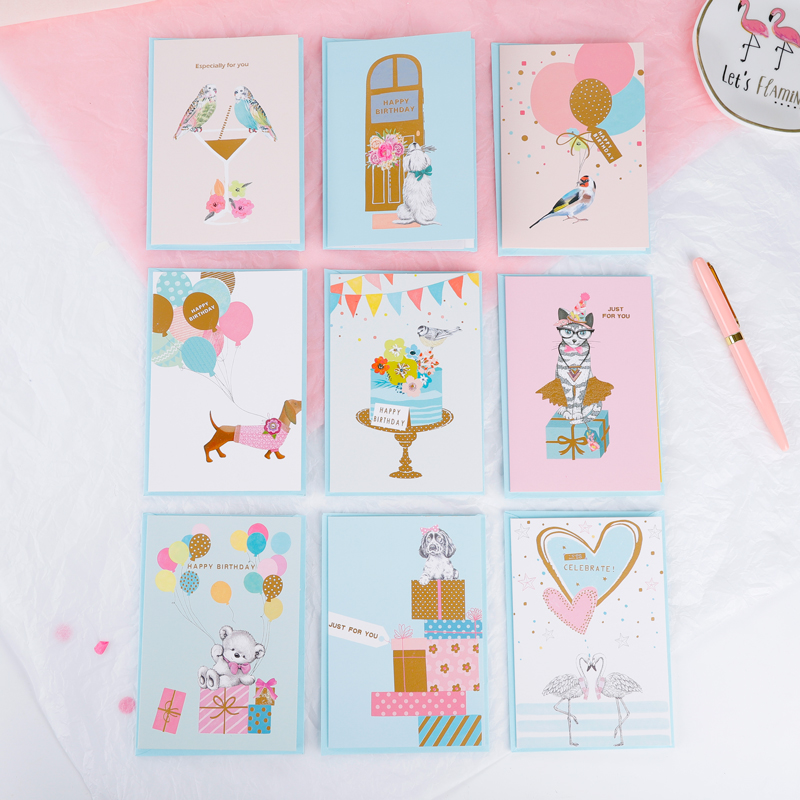 Korea Creative General Card Holding with Envelope Card Birthday Blessings Thanks Message Card Festival Card