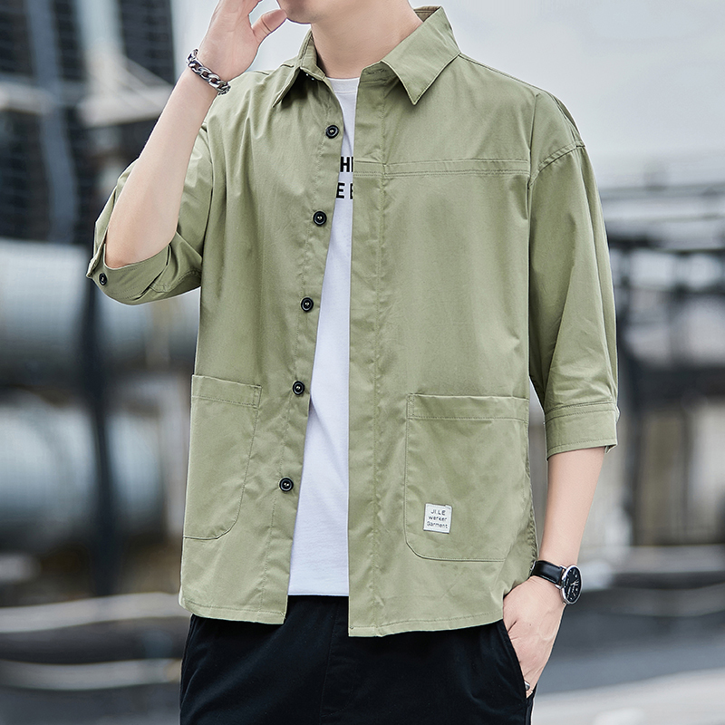 2023 Summer New Men's Wrinkle-Free Shirt Loose Casual Pure Cotton Shirt Workwear Style Top Men's Plus Size Trendy