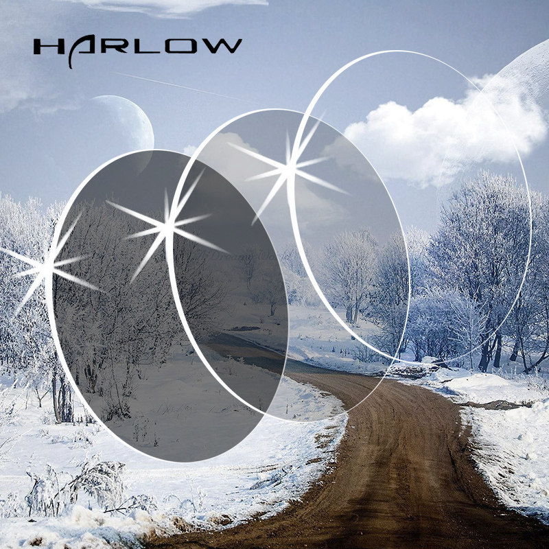 HARLOW anti-UV aspherical discoloration Near-lens resin discoloration glasses change tea colour changing grey 2 pieces