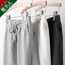 Sports pants women pants autumn and winter plus velvet 2021 New Tide ins thick warm cotton pants outside wear casual pants