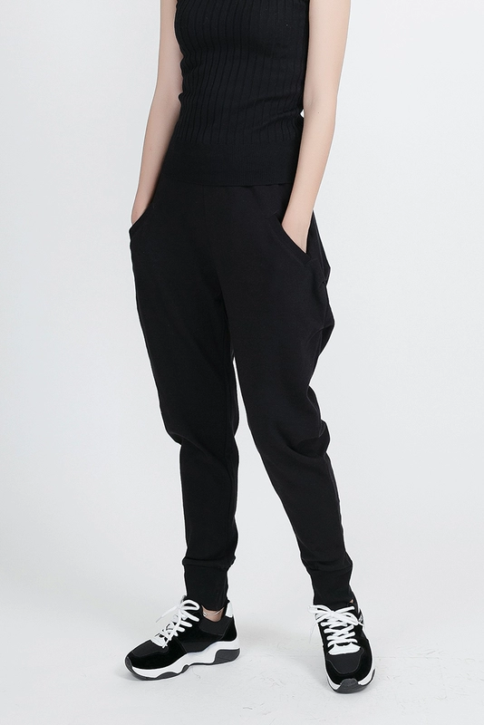 Mùa thu và mùa đông quần cotton harem quần quần Hàn Quốc quần rộng kích thước lớn quần giản dị co giãn eo thời trang quần cà rốt