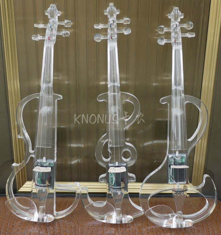 KNONUS Cannon nhạc cụ pha lê violin, violin hữu cơ, violin điện tử trong suốt với đèn LED - Nhạc cụ phương Tây