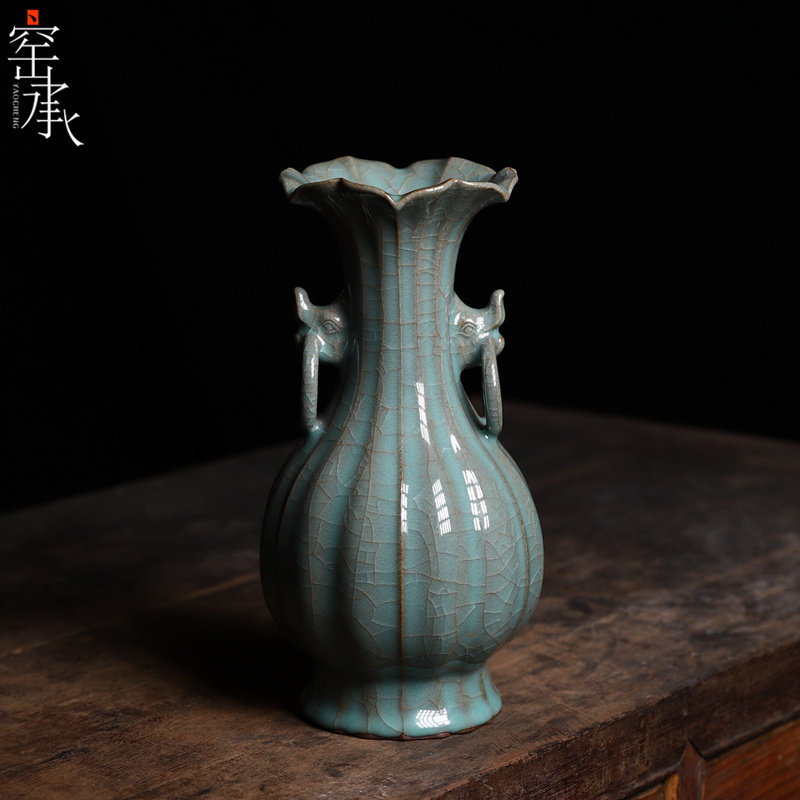 Dragon Quanqing porcelain master Lan Zongmin Artisanal Black Fetal Brother Kilo Kiln Bicycling 100 Cairou Home Living room Swaying Pieces Collection