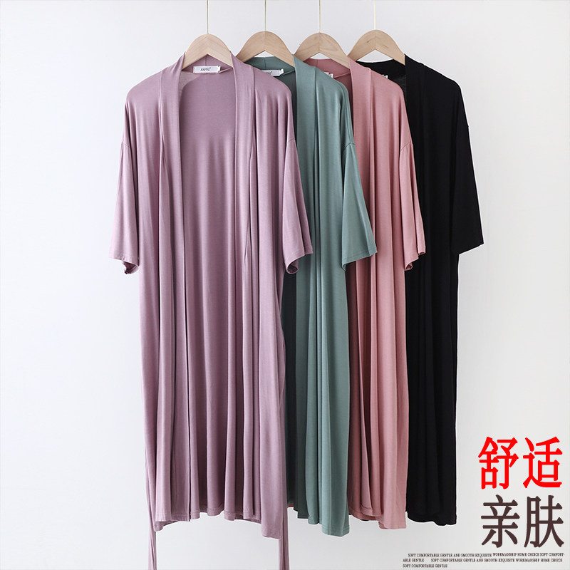 Short Sleeve Sleeping Robe Woman Summer Loose large size MoDel thin Morning Gown Bathrobe in the home of the long version of the cardiovert pyjamas