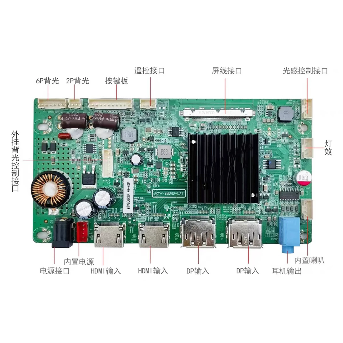 Новейшая плата драйвера дисплея высокого класса Jiarunyuan 2K240Гц 4K120Гц JRY-F9MUHD-LA1
