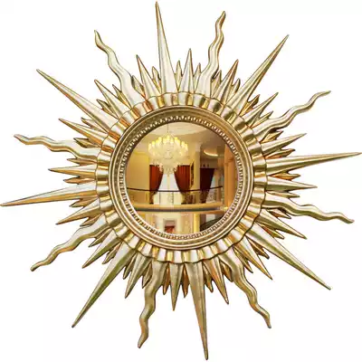 European-style sun-eye mirror wrought Wall pendant living room wall Wall creative American porch dining room wall decoration